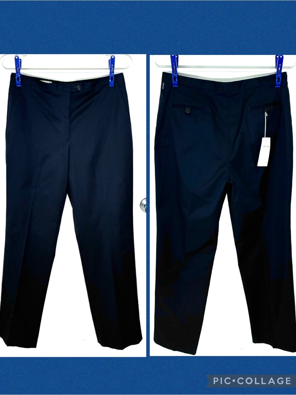 NWT Façonnable Cotton Pants, Navy